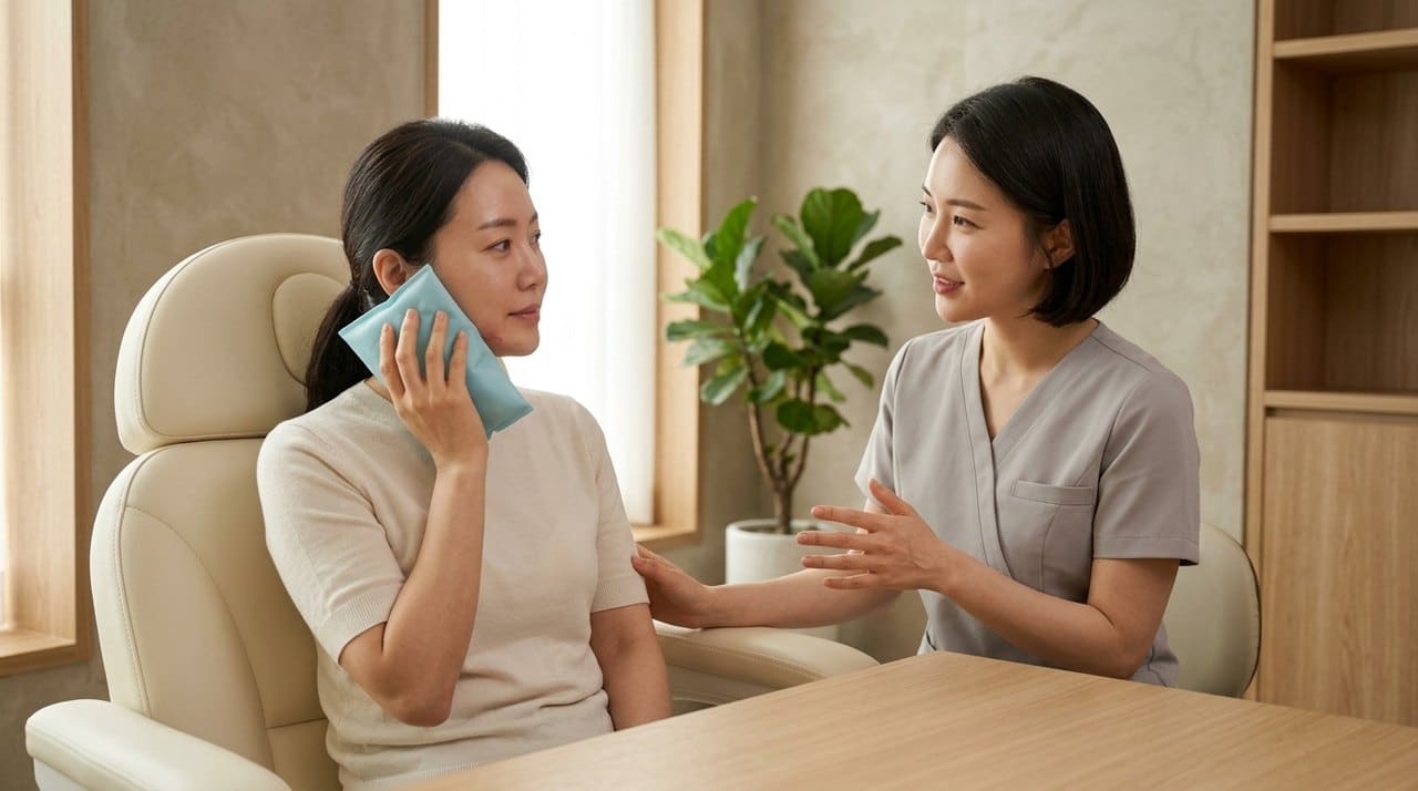thread lift aftercare recovery korea consultation with a board-certified Korean dermatologist using skin diagnostic imaging