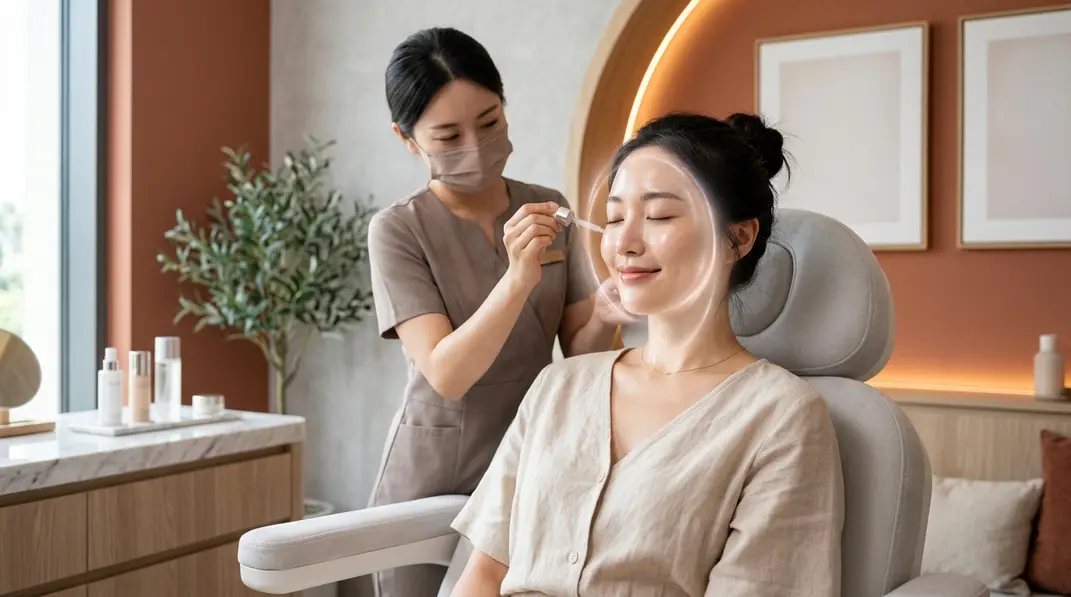 An elegant aesthetic clinic setting representing Sofwave skin tightening treatments