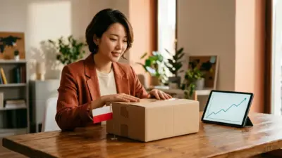 An illustration of an e-commerce box with a Polish flag and shopping elements.