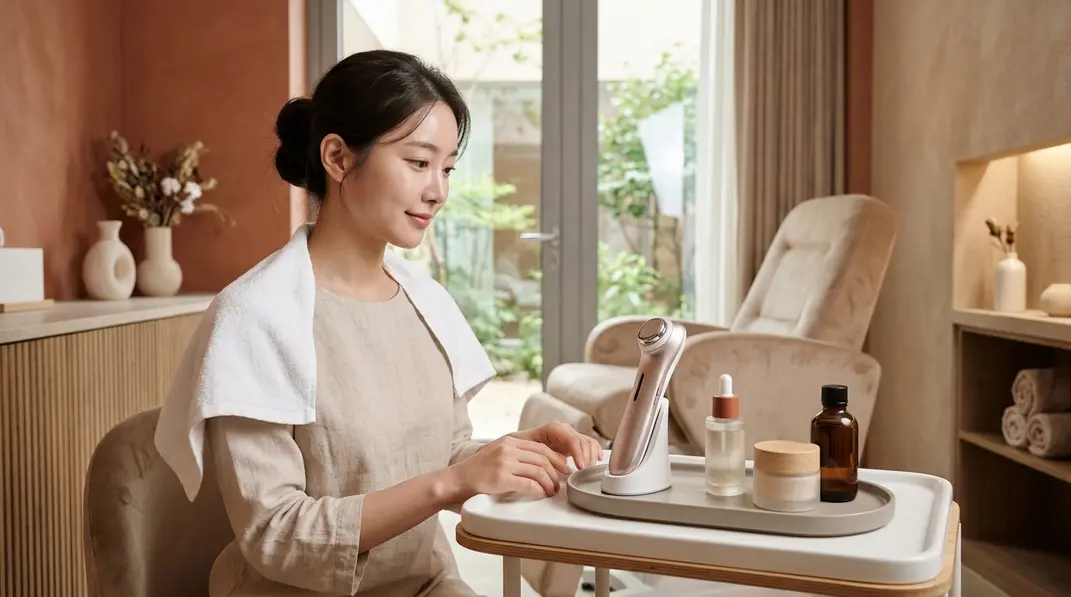 A modern aesthetic clinic setting showcasing advanced lifting technology