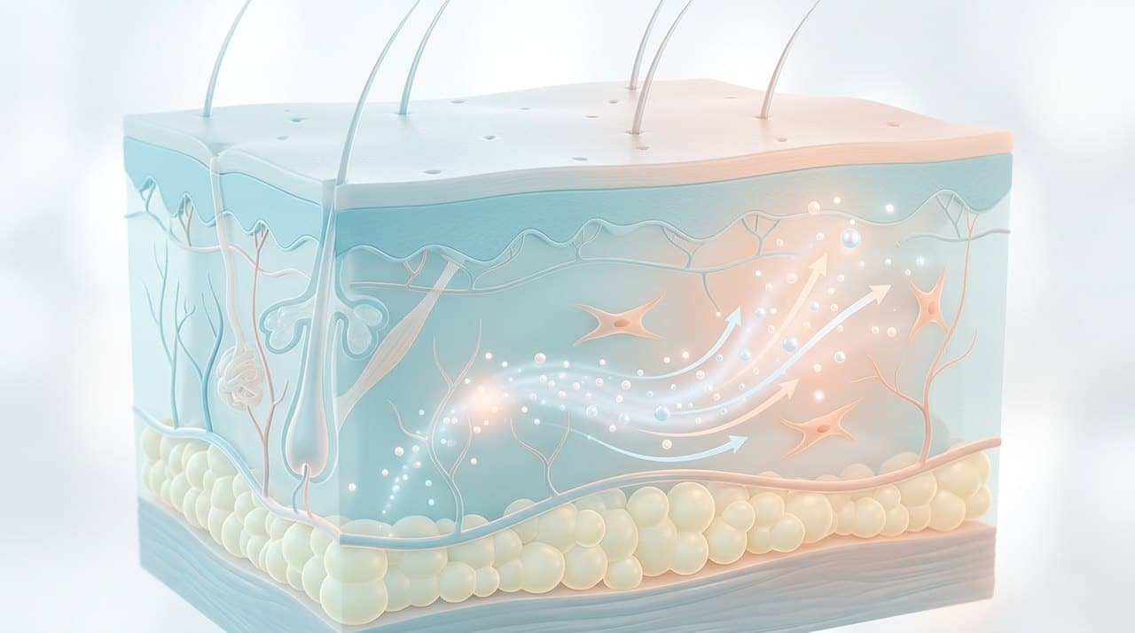 volnewmer collagen booster comparative infographic of penetration depth, clinical efficacy duration and discomfort index