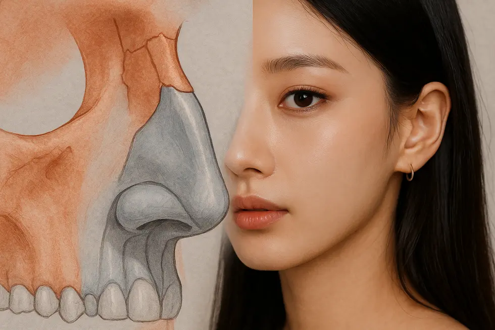 Understanding the bone and cartilage structure modified during rhinoplasty.