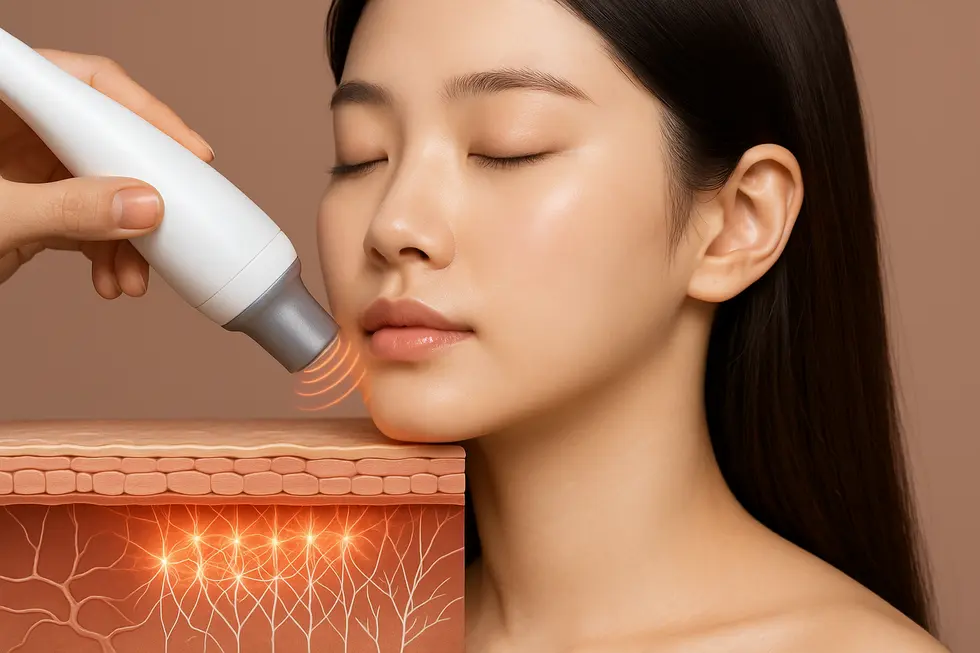 Visualizing how Thermage FLX’s radiofrequency energy reaches deep within the skin.