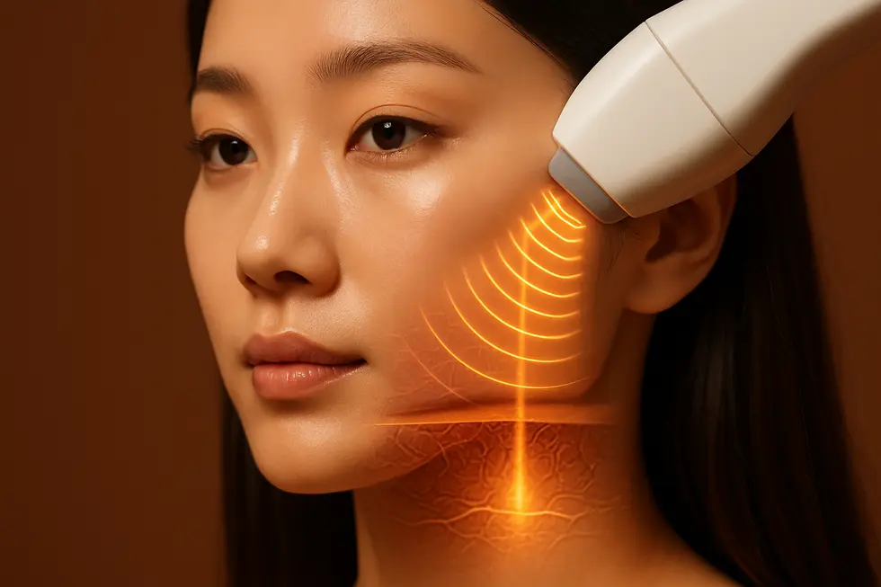 Liftera utilizes focused ultrasound to target deep skin layers, stimulating collagen.