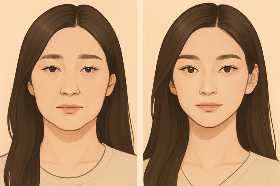 Illustrative before and after showing potential Liftera results.