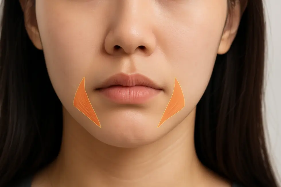 Understanding the Depressor Anguli Oris (DAO) muscles responsible for downturned mouth corners.