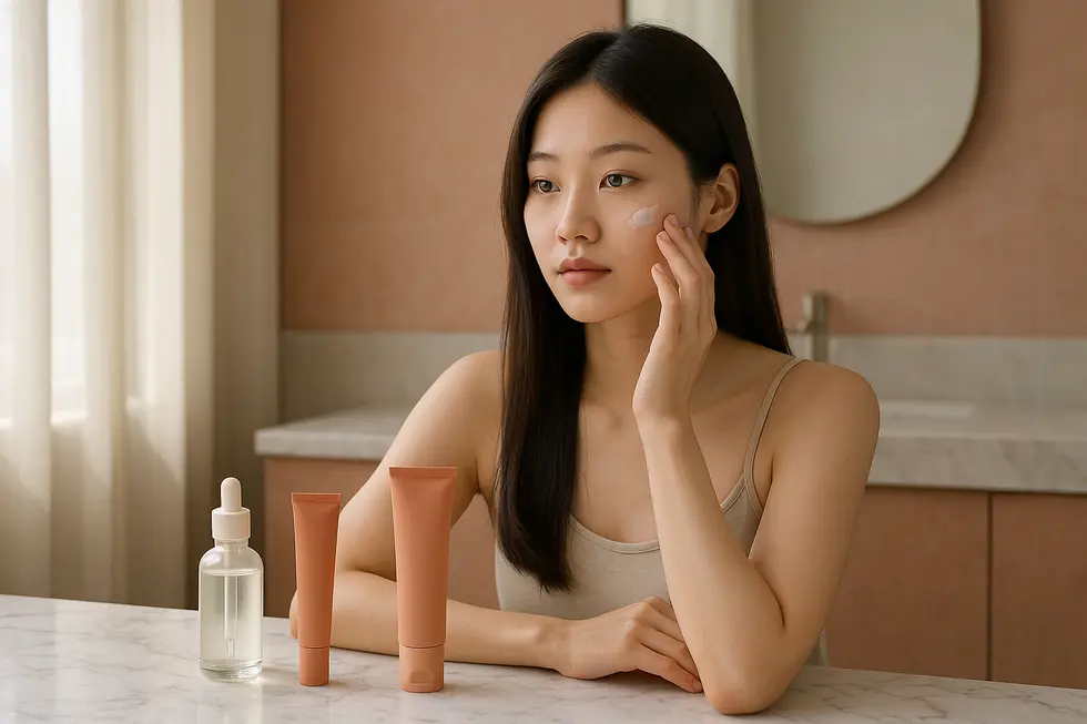 Essential aftercare products for post-XELHA peel recovery, including a gentle serum, moisturizer, and high-SPF sunscreen.