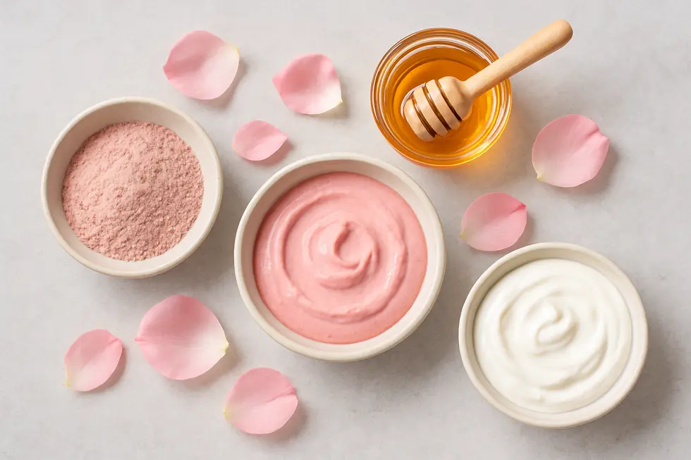 Natural ingredients for a gentle, at-home rose exfoliating mask.