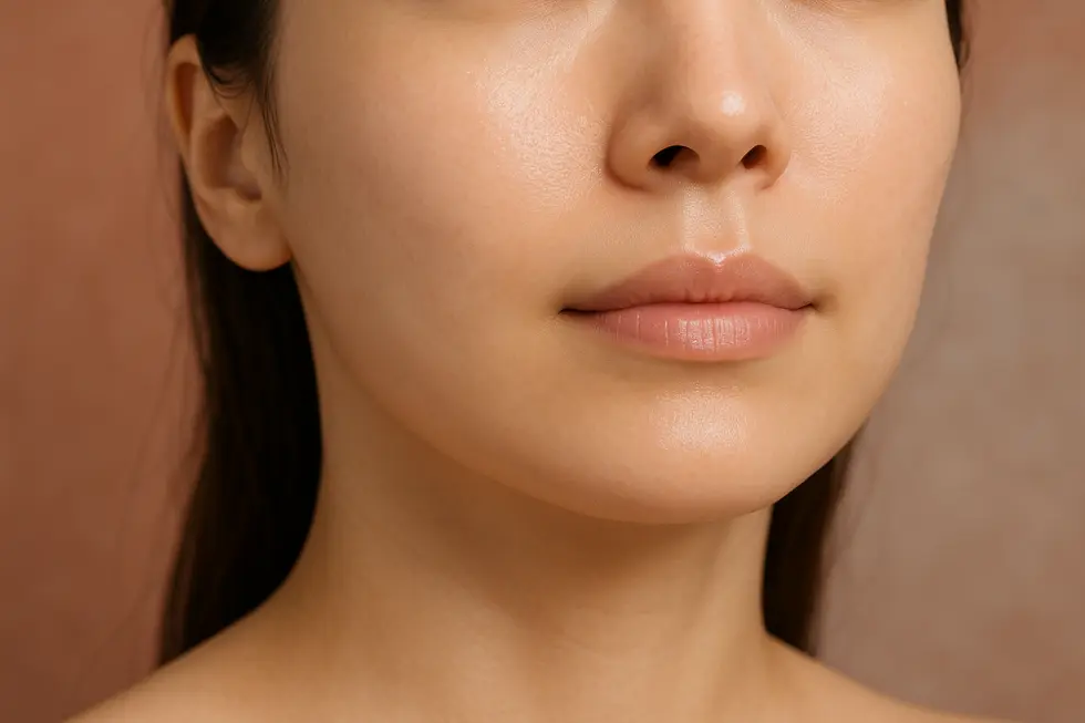 エアサブシジョン治療によって改善され、滑らかになった肌のクローズアップ。