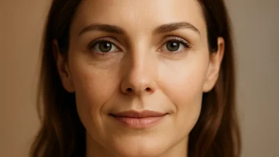 アイサーマージ施術で改善された、ハリと若々しさのある女性の目元のクローズアップ画像。