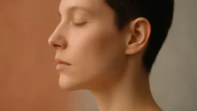 理想的なフェイスラインの横顔を示すイメージ。顔面輪郭手術による変化を象徴。