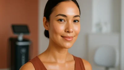 インモードモーフィアス8の施術でハリと輝きを取り戻した女性の顔。