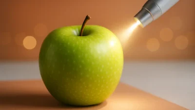 新鮮な青リンゴと柔らかな光が描かれた、アップルトーニングを象徴する画像。