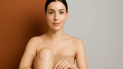 むくみが取れて顔がすっきりし、表情が明るくなった女性のポートレート。美容医療による浮腫管理のテーマを表す。