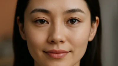 左右の目の形が異なる人物のクローズアップ。片目は修正前、もう片方は修正後のような自然でバランスの取れた状態を示しており、目の修正手術の概念を表現している。