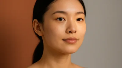 PDT治療によってニキビが改善され、健康的な肌になった人の自信に満ちた顔の画像。