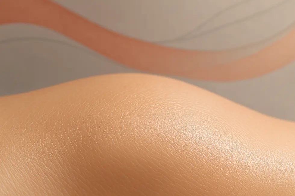 肌の再生と弾力性を象徴する、光り輝く健康的な肌のクローズアップ画像。