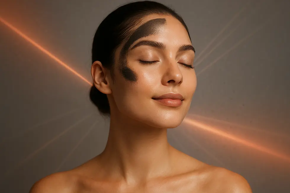 スペクトラピールによって改善された、透明感のある美しい肌の女性。