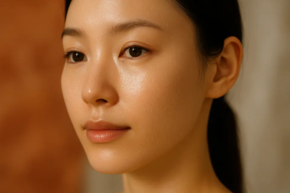 スピキュリングによって美しく再生された、輝く肌のクローズアップ画像