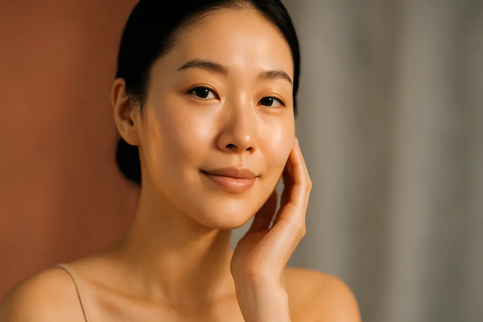 Aileenレーザー治療後の、透明感と輝きのある肌を持つアジア人女性のポートレート
