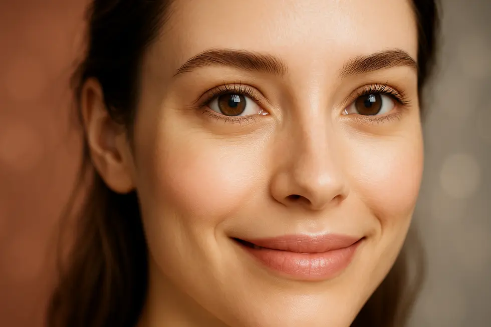 明るく輝く女性の目元。美容施術で得られる若々しさと自信を表現。