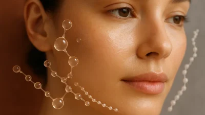 ジャルプロの効果を象徴する、健康的で輝く肌のクローズアップ画像。肌の再生を促す成分を抽象的に表現。