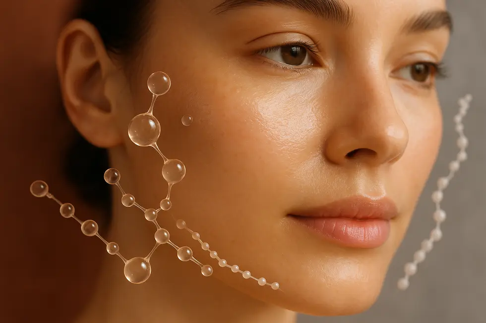 ジャルプロの効果を象徴する、健康的で輝く肌のクローズアップ画像。肌の再生を促す成分を抽象的に表現。