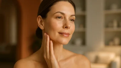 たるみが改善され、ハリのある健康的な肌を持つ女性の美しいポートレート。