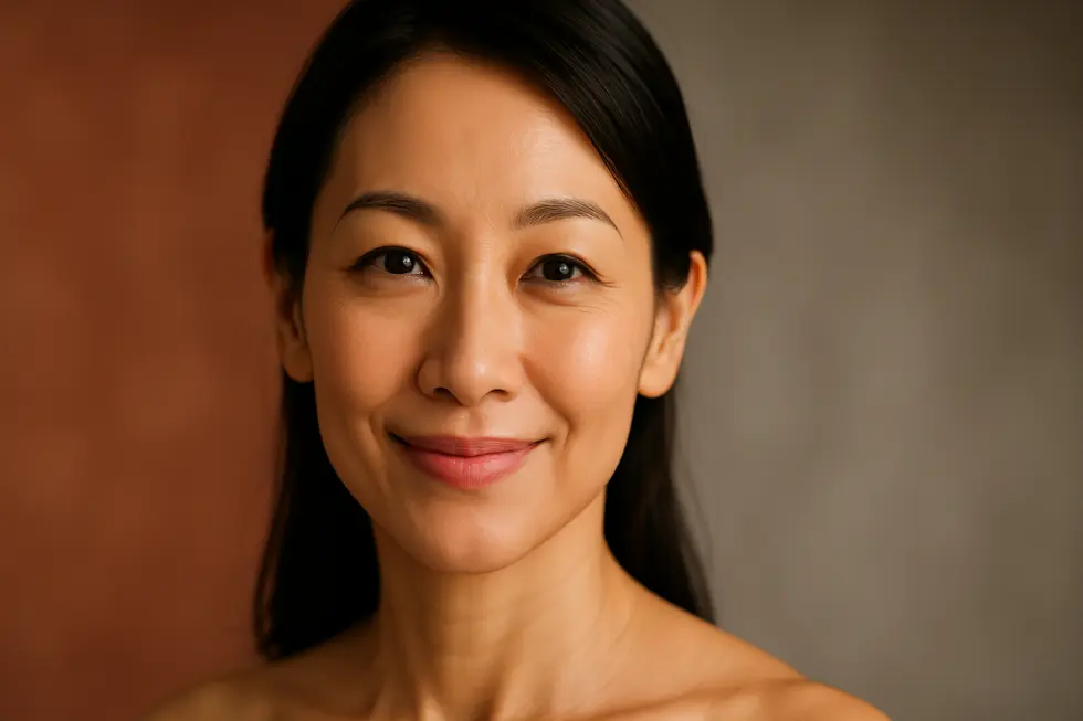 自然で美しい笑顔を見せる、自信に満ちた女性のクローズアップ。