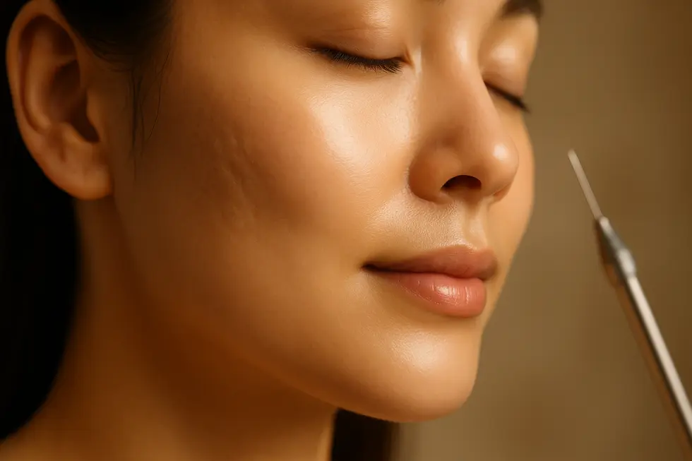 サブシジョン施術により滑らかで輝きを取り戻した肌のクローズアップ画像。