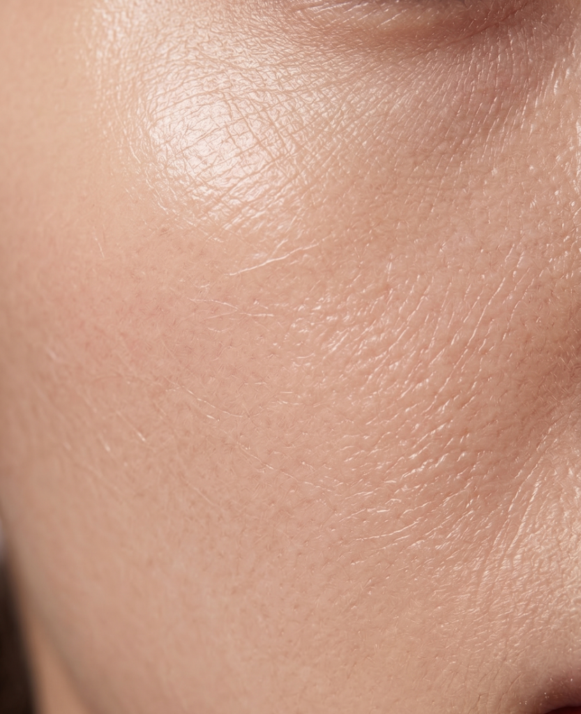 薄く張った表面に増えていく小じわ