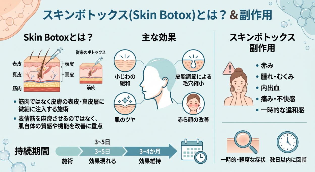 スキンボトックス 副作用と効果を徹底解説！
