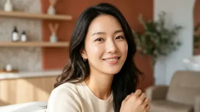 A glowing, flawless face of a woman indicating the results of Korean BB cream treatment.