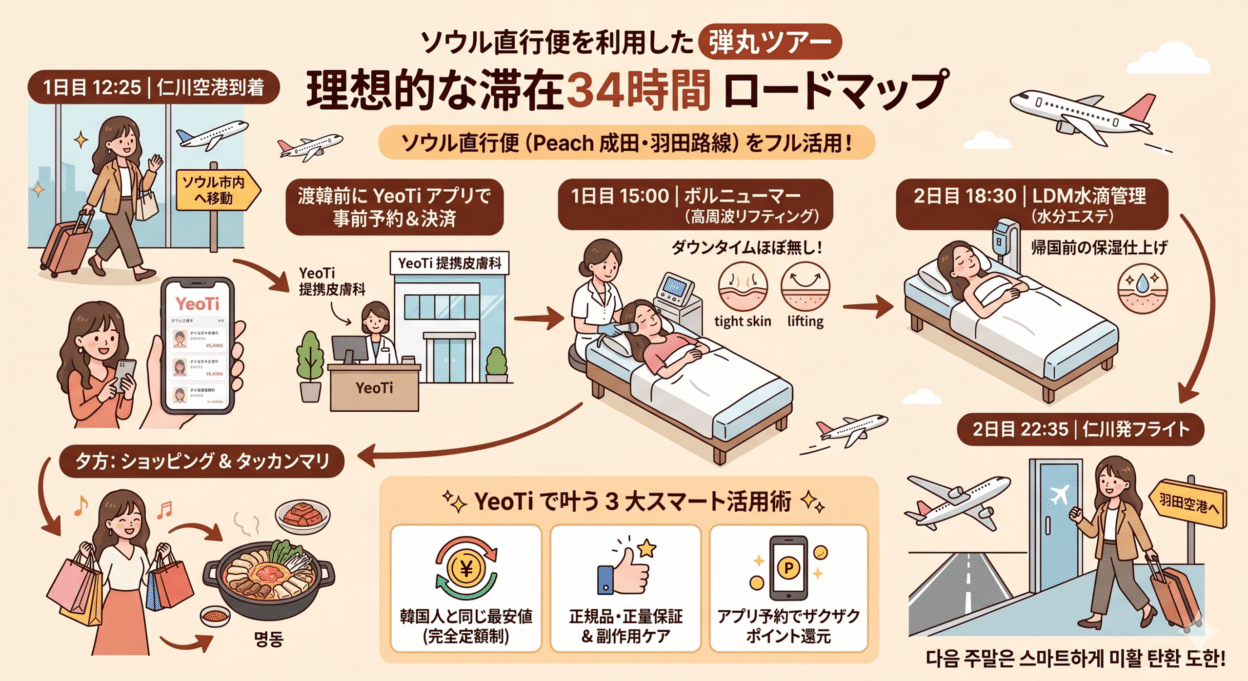 ソウル直行便で行く弾丸渡韓美容！1泊2日