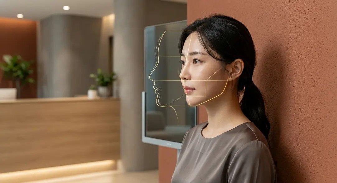 韓国の顎中抜き（オトガイ短縮術・サンドイッチ骨切り）による輪郭改善の解説イメージ