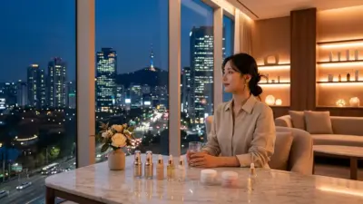 韓国の皮膚科スキンケアと夜間肌再生管理をイメージしたビジュアル
