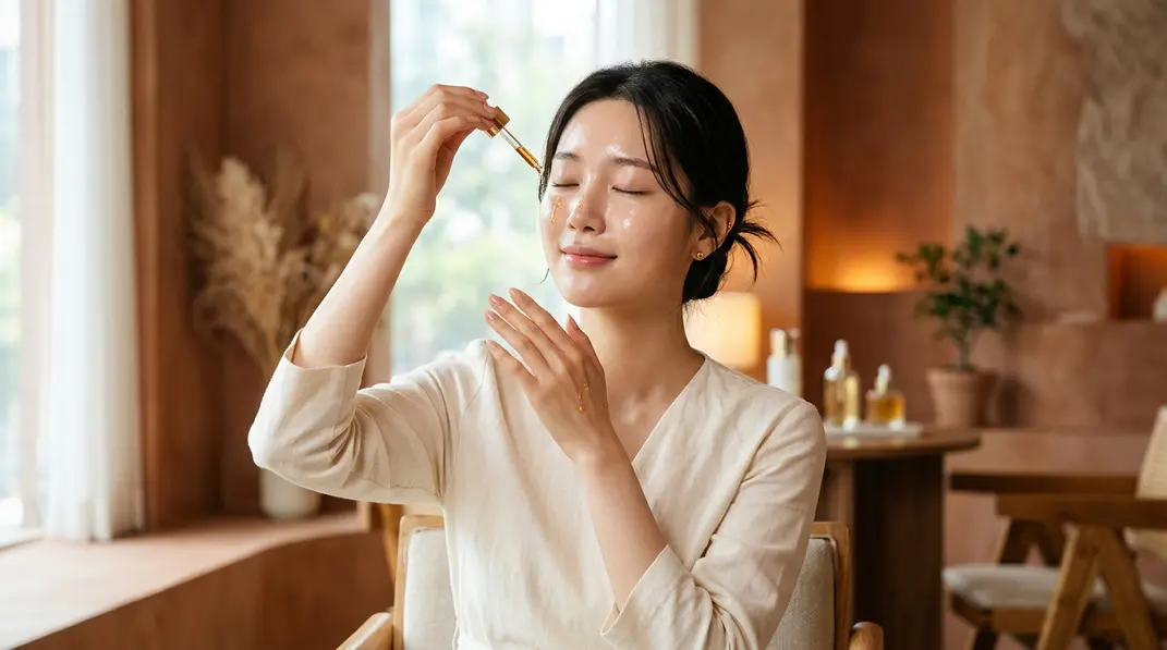Glowing healthy hydrated skin with natural honey and propolis skincare aesthetic