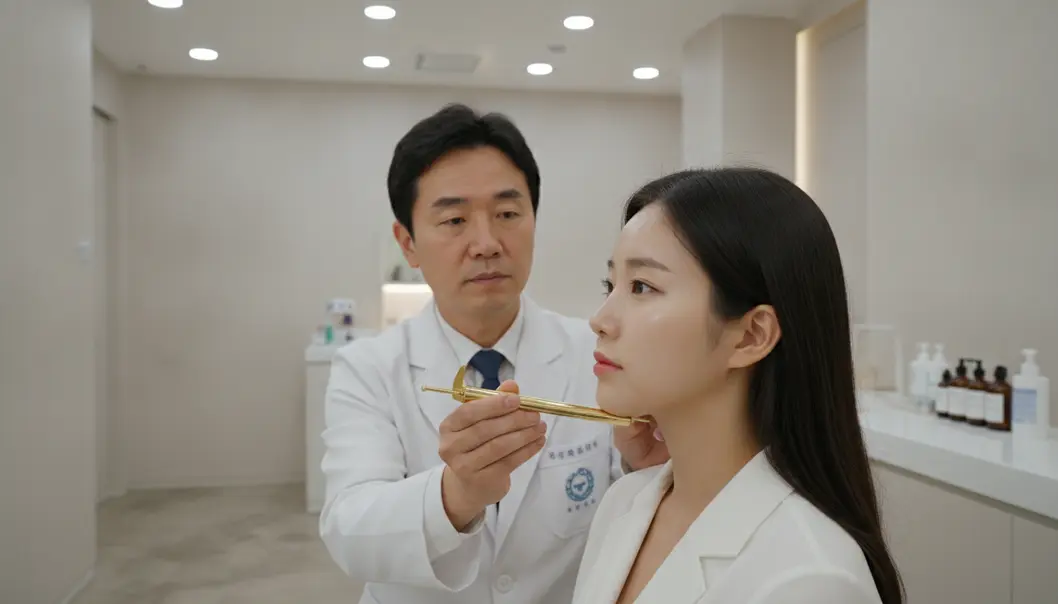 韓国クリニックにおける顎先ヒアルロン酸とボトックスによるEライン形成カウンセリング