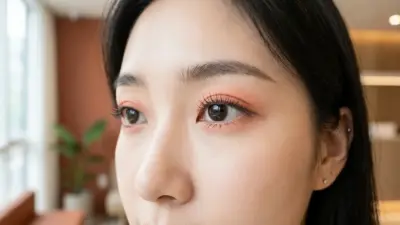 韓国の洗練されたクリニックで自然で美しい二重まぶたを手に入れた女性の目元アップ