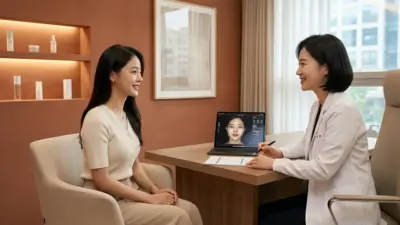 韓国の美容外科で輪郭骨切り・Vライン形成のカウンセリングを受ける様子