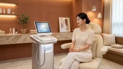 韓国美容皮膚科におけるシュリンクHIFUリフティング施術のイメージ
