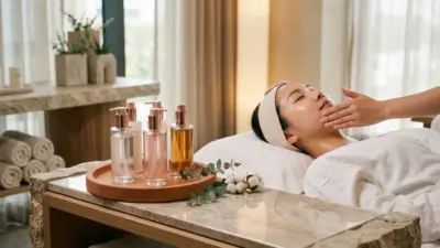 MISSHA skincare bottle with glowing aesthetic backdrop and beauty clinic equipment