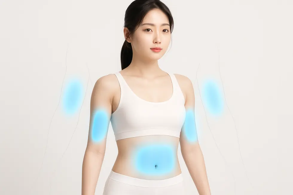 クラツーアルファの主な施術対象部位：気になる部分の脂肪をピンポイントでケアします。