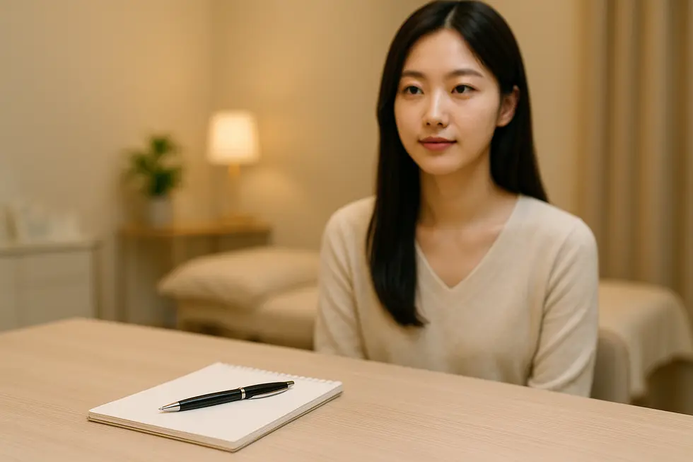 水トックス施術前のカウンセリングの様子。