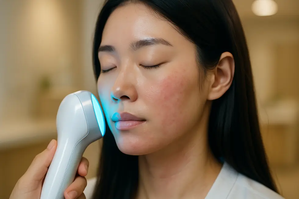 肌の炎症を穏やかに鎮め、バリア機能を修復する鎮静管理の様子。