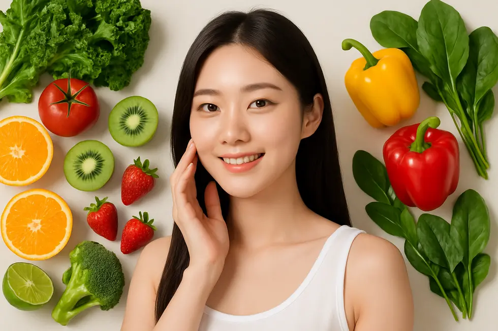 美白注射の主要成分と期待される効果のイメージ。