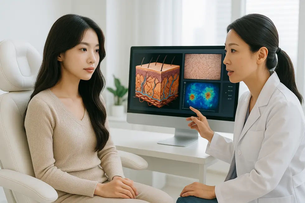 最先端の機器であなたの肌の真実を「見える化」します。