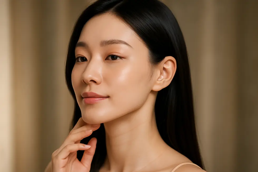 顔の脂肪溶解注射による施術効果と、すっきりとしたフェイスラインのイメージ。