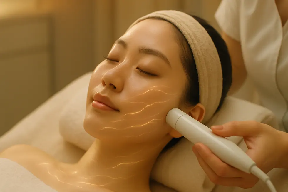 ビタラン施術中の穏やかな様子。心地よい肌ケアで美しさを育みます。