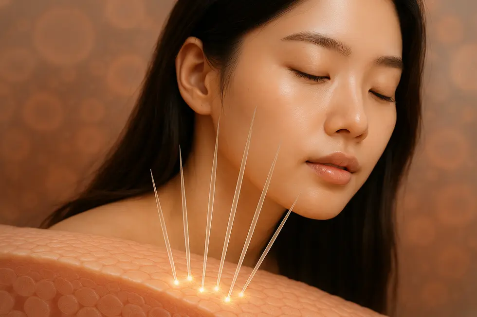 天然マイクロスピキュールが肌の奥に働きかけ、肌本来の再生力を高めるアラジンピールのメカニズム。